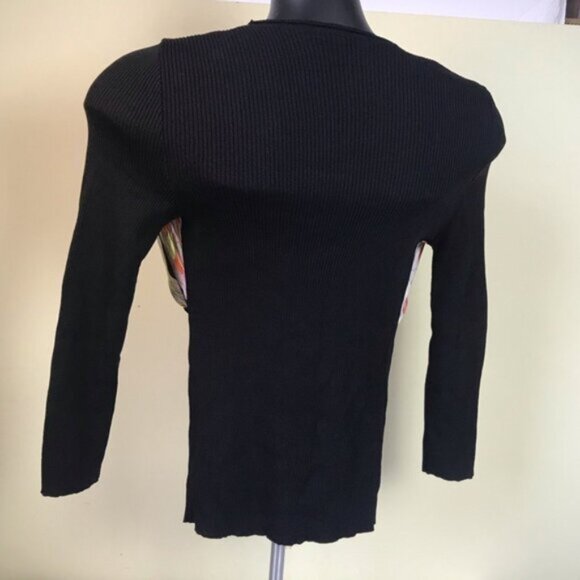 EMILIO PUCCI Silk Graphic Abstract Print Tie Front Cardigan Knit Sweater Top 8 - Picture 6 of 16